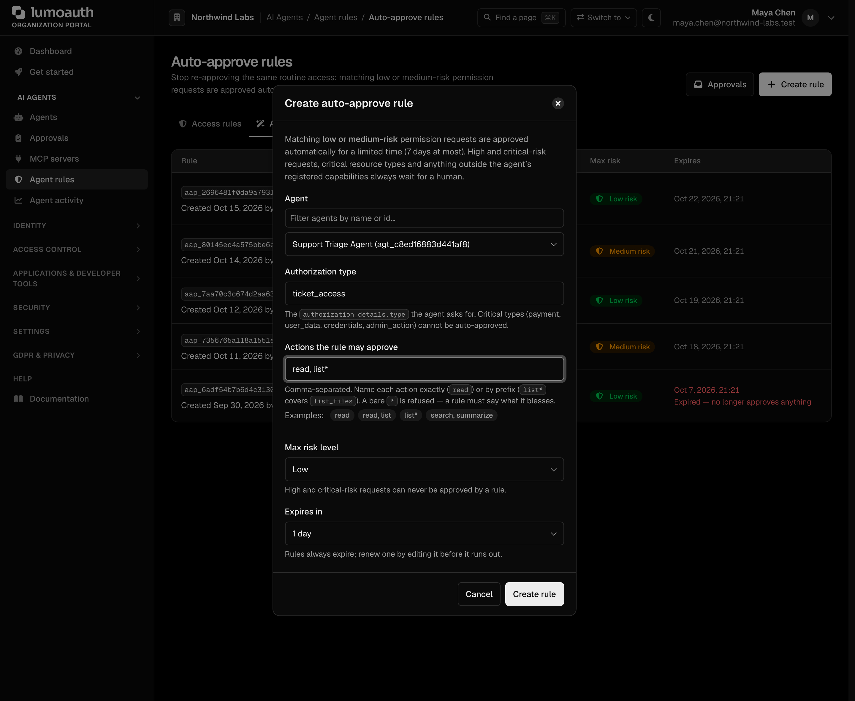 The Create approval policy dialog